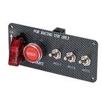 12V Racing Switch Panel Kit 5 in 1 Carbon Fiber Car Ignition - Ignite Power & Control with Red Illuminated Start Button - Easy Installation - Ultimate Power Center for High-Performance Vehicles!