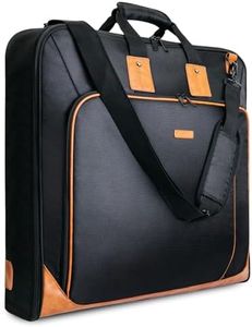 Noozion Garment Bag for Travel Large Leather Carry On Suit Bag Hanging Travel Suit Bags Waterproof Suitcase Luggage Bag for Men Women Business Trips with Shoulder Strap (Black, M)