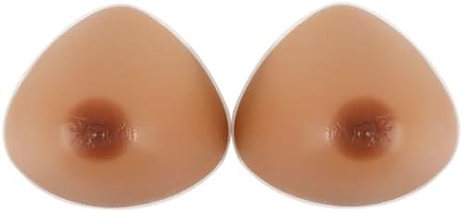 Vollence B Cup Triangle Silicone Breast Forms Fake Boobs for Mastectomy Prosthesis Crossdresser Transgender Suntan