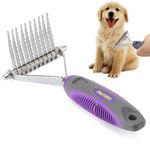 Hertzko Pet Undercoat Dematting Comb for Dogs Cats - Undercoat Rake Grooming Brush with Safety Edges - Deshedding Tool Great for Cutting and Removing Dead, Matted or Knotted Hair, Shedding Combs