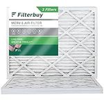 Filterbuy 16x18x1 Air Filter MERV 8 Dust Defense (3-Pack), Pleated HVAC AC Furnace Air Filters Replacement (Actual Size: 15.50 x 17.50 x 0.75 Inches)