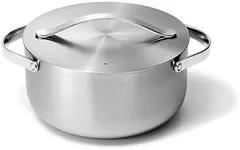 Caraway Stainless Steel Dutch Oven (4.5 Qt) - 5-Ply Stainless Steel - Oven Safe & Stovetop Agnostic - Non Toxic, PTFE & PFOA Free