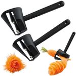 Bntyok Carrot Curler 2 Pcs Carrot Peeler Black Carrot Spiral Shred Slicer Root Vegetables Fruits Slicer Sharpener Garnishing Tool