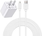 2in1 [ Apple MFi Certified ] 10Ft Lightning Cable/Cord + 5V/2.1A Dual Port USB Wall Plug Charger Block/Charging Cube/Brick/Box Power Adapter for iPhone Xs Max XR X 8 Plus 7 6s 6 5s 5 iPad 4 Air Mini