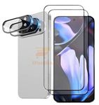 WonRia [2+2 Tempered Glass for Pixel 9 Pro XL 5G (Fingerprint Working) with 3D Camera Lens Protector Glass Edges to Edge Screen Guard Protector 9H Hardness - (Pack of 4)