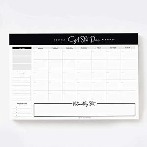 Bliss Collections Monthly Planner with 18 Undated 12 x 18 Tear-Off Sheets - Get Stuff Done Calendar, Organizer, Scheduler, Productivity Tracker for Organizing Goals, Tasks, Ideas, Notes, To Do Lists