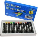 Bright Ideas Regular Oil Pastels - 12 Pack of Assorted Colours Oil Pastels Crayons - Intense Bright Colours - Perfect Oil Pastels for Kids, Artists and Students