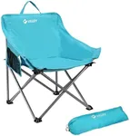 VILLEY Camping Chair Beach Folding Chair, Outdoor Lawn Portable Lightweight Chair, Foldable Chair with Carry Bag, for Outside Hiking, Fishing, Travel, Beach and Sports, Blue