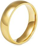 Gold Band Ring for Men, Polished Pl
