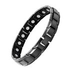 Jeracol Titanium Steel Magnetic Bracelets for Men,Magnetic Wristband with Ultra Strength Magnets Wristband,Length Adjustable Magnetic Brazaletes with Links Removal Tool & Gift Box