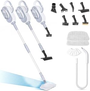Advwin 12-in-1 Steam Mop, 1500W Steam Cleaner with Detachable Handheld Steamer, 3-Steam Mode, 12 Accessories, 500ML Large Tank, Swivel Head, 5M Cable, for Multi-Surface/BBQ Grill/Window/Grout/Tile