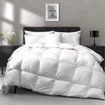 APSMILE Heavyweight Goose Down Comforter for Colder Weather/Sleeper - Ultra-Soft Egyptian Cotton, 750FP 41oz Thicker Winter Duvet Inserts (Twin, White)