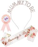 Mummy to Be Sash, 3 Pcs Accessories Include Mummy Sash, Rhinestone Tiara Crown Headband and Badge, Party Decoration Party Supplies Maternity Favour Gifts Baby Shower Gifts