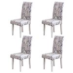 HZDHCLH Chair Covers Slipcovers 4/6 PCs Stretch Removable Washable Short Dining Chair Protector Cover Seat for Hotel,Dining Room,Ceremony (Blooming,4PCS)