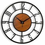 Arabs Morden Metal & Wooden Wall Clock for Living Room Bedroom Office Kitchen Stylish Wall Clock for Home and Hall Designer Big Size Modern (English, 40 CM)