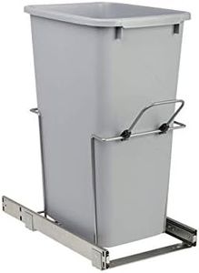 8.375 in. x 20.125 in. x 17.313 in. 20 Qt. In-Cabinet Single Soft-Close Bottom-Mount Pull-Out Trash Can - Platinum