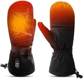 Heated Gloves Mittens - Electric Ski Gloves Men Women,Rechargeable Battery Gloves for Motorcycling Skiing Skating Hunting Fishing Camping Hiking Winter Hand Warmers