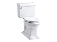KOHLER K-3816-U-0 Memoirs Classic Comfort Height Elongated 1.28 GPF Toilet with Aqua Piston Flush Technology, Insuliner and Left-Hand Trip Lever, 2-Piece, White