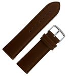 DBLACK ''NAGATA'' Full-Padded, Leather Watch Strap // For 18mm, 20mm, 22mm, or 24mm (Choose Your Size & Color) (Brown, 22mm)