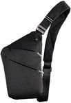 VADOO Sling Bag - Anti-theft Crossbody Shoulder Bag for Men and Women, Black, All fit