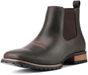 JASONSTAR Chelsea Cowboy Boots for Men Square Toe Western Boots Classic Casual Work Ankle Boots-botines para hombre