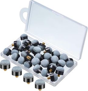 30 Pieces Pool Cue Tips Available in 12 Mm and 13 Mm Sizes for Screw-On Or Nylon Ferrules Pool Sticks Accessories Replacement Tips