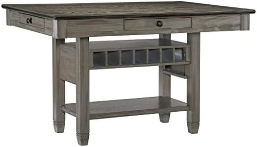 Lexicon Finian Wood Counter Height Table, 60" x 40", Coffee/Antique Gray