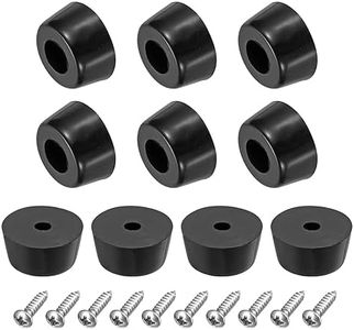 uxcell 10Pcs Rubber Bumper Feet, 0.31" H x 0.59" W Round Pads with Stainless Steel Washer and Screws for Furniture, Appliances, Electronics