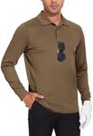 JWM Men's Long Sleeve Golf Polo Shirts - Athletic Casual Travel Performance Collar Shirts Lightweight Quick Dry UPF50