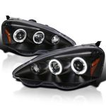 Spec-D Tuning 2LHP-RSX02JM-TM Black Projector Headlight (Halo Led)