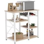 soges 3-Tier Kitchen Baker's Rack Utility Microwave Oven Stand Kitchen Island Cart Standing Multifunction Storage Shelf Kitchen Workstation, Maple, W5s-FCA