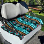 Yewattles Aztec Printed 2-Person Club Car Seat Cover 50 x 30.9 Inches Washable Anti-hot Soft Golf Cart Decorative Accessories Outdoor Sports Seat Protector