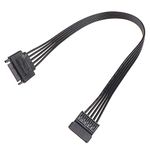 BUYYART 30CM SATA 15Pin Male to Female Power Extension Cable HDD SSD Power Supply Cable SATA Power Cable for PC,Black