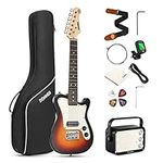 Donner 30 Inch Kids Electric Guitar Beginner Kit TL Style Mini Electric Guitar for Kids with Amp, 600D Bag, Tuner, Picks, Cable, Strap and Extra Strings, DTJ-100S, Sunburst