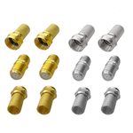 Yizerel F Type Connector Kit for Coaxial Cable Extension/Repair, 8 Pcs RG6 Plug Connector and 4 Pcs Female Extended Connectors for Satellite TV Aerial Sky Virgin NTL Coaxial Cable, Pack of 12