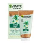 Garnier Organic Hemp Multi-Restore Gel Cream 50 ml, Soothing & Hydrating Moisturiser for Stressed & Sensitive Skin, Enriched with Vitamin E & Organic Hemp Seed Oil