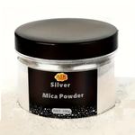 Silver Mica Powder, 3.5oz/100g - Premium Pearlescent Pigment for Epoxy Resin, DIY Crafts, Painting, Jewelry & Candle Making (Silver)