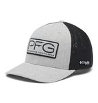 Columbia Unisex PFG Hooks Mesh Ball Cap, Cool Grey Heather/Black, Large/X-Large