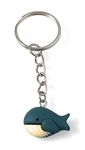 FizzyButton Gifts Whale Charm Keyring Key Ring with Silver Tone Keychain