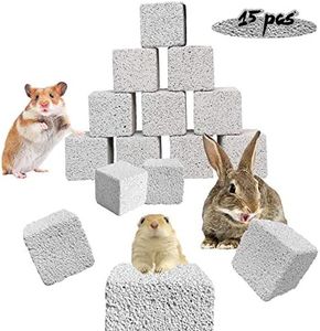 PINVNBY 15 Pcs Rabbits Lava Blocks Bunny Teeth Grinding Stone Small Animal Mineral Calcium Stone Chews Toy for Hamsters,Chinchillas and Parrot