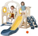 HOMKAI Kids Slide and Swing Set, 7i