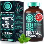 Oral Probiotics for Mouth Bad Breath - Dental Probiotics for Teeth and Gums - 3 Billion CFU Advanced Bad Breath Treatment for Mouth Health - 45 Prebiotic and Probiotic Lactobacillus Salivarius Tablets