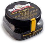 Hawaiian Black Lava Sea Salt - All-Natural Unrefined Hawaiian Sea Salt Infused with Activated Charcoal - Gorgeous Finishing Salt - No Gluten, No MSG, Non-GMO - 4 oz. Stackable Jar