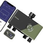Diivoo WiFi Water Timer 4 Outlets, Smart Sprinkler/Hose/Tap Timer Compatible with Alexa & 24 Irrigation Plans & Rain Delay, Garden Watering Systems Controller with 2 Watering Modes for Lawn Yard