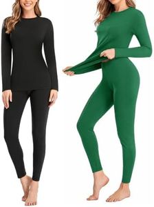 SIMIYA 2 Packs Thermal Underwear for Women Long Johns Set Base Layer Winter