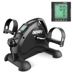 OneTwoFit Mini Exercise Bike Portable Pedal Exerciser Legs and Arms Fitness Cycling with LCD Display for Seniors Rehab