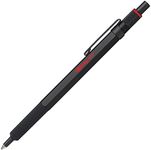 rOtring 600 Ballpoint Pen | Medium Point | Black Ink | Black Barrel with Non-Slip Knurled Grip | Refillable