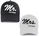 2PCS Mr Mrs Baseball Hats for Men W