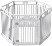 Gupamiga Puppy Playpen, foldable dog playpen with door, puppy enclosure for apartment, sturdy and smooth, easy installation, Black (130x65x80cm). (White)