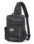 H Hikker-Link Messenger Bag for Men Cross Body Shoulder Sling Bag Backpack Black